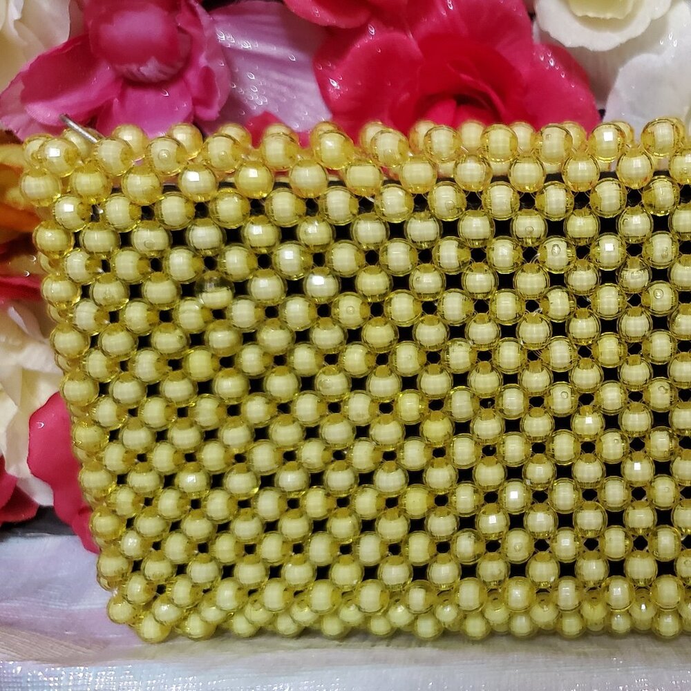 Yellow Beaded Purse **Brand New**